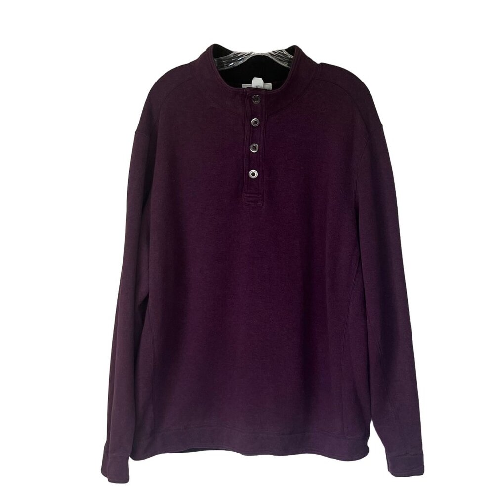 Tommy Bahama Flipshore Reversible Sweater Mens XL Burgundy Black Mock Pullover